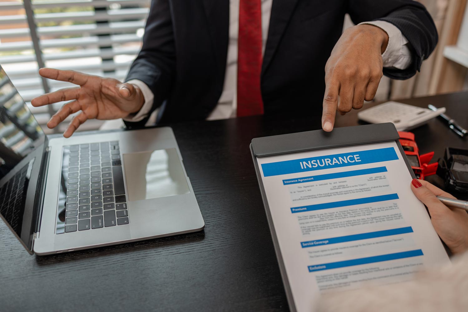 Clipboard with insurance form